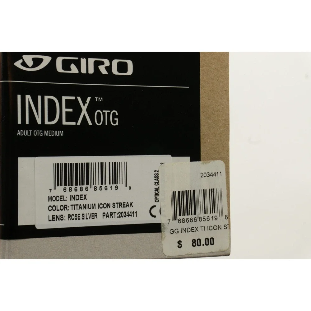 New GIRO Index Over the Glasses Goggles Titanium Frame Rose Silver Lens Medium